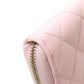 CHANEL Long Wallet Purse Grained Calfskin Skin pink Matelasse COCO Mark Gold Metal Women Used Authentic