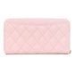 CHANEL Long Wallet Purse Grained Calfskin Skin pink Matelasse COCO Mark Gold Metal Women Used Authentic