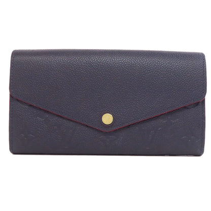 LOUIS VUITTON Long Wallet Purse M62125 Ann Platt Navy Portefeuille Sara Women Used Authentic