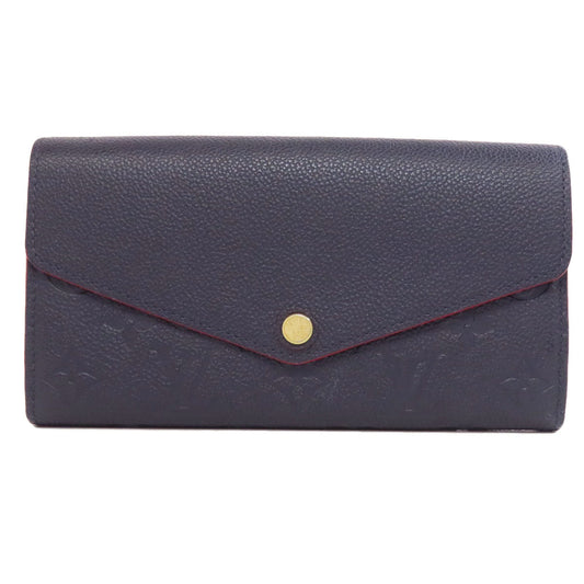 LOUIS VUITTON Long Wallet Purse M62125 Ann Platt Navy Portefeuille Sara Women Used Authentic