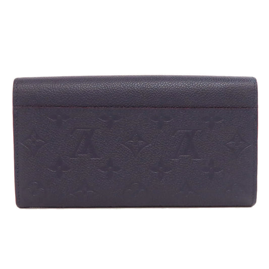 LOUIS VUITTON Long Wallet Purse M62125 Ann Platt Navy Portefeuille Sara Women Used Authentic