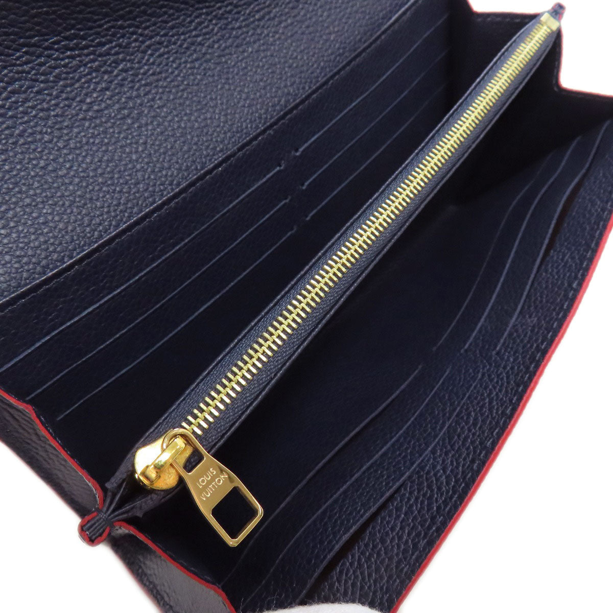 LOUIS VUITTON Long Wallet Purse M62125 Ann Platt Navy Portefeuille Sara Women Used Authentic
