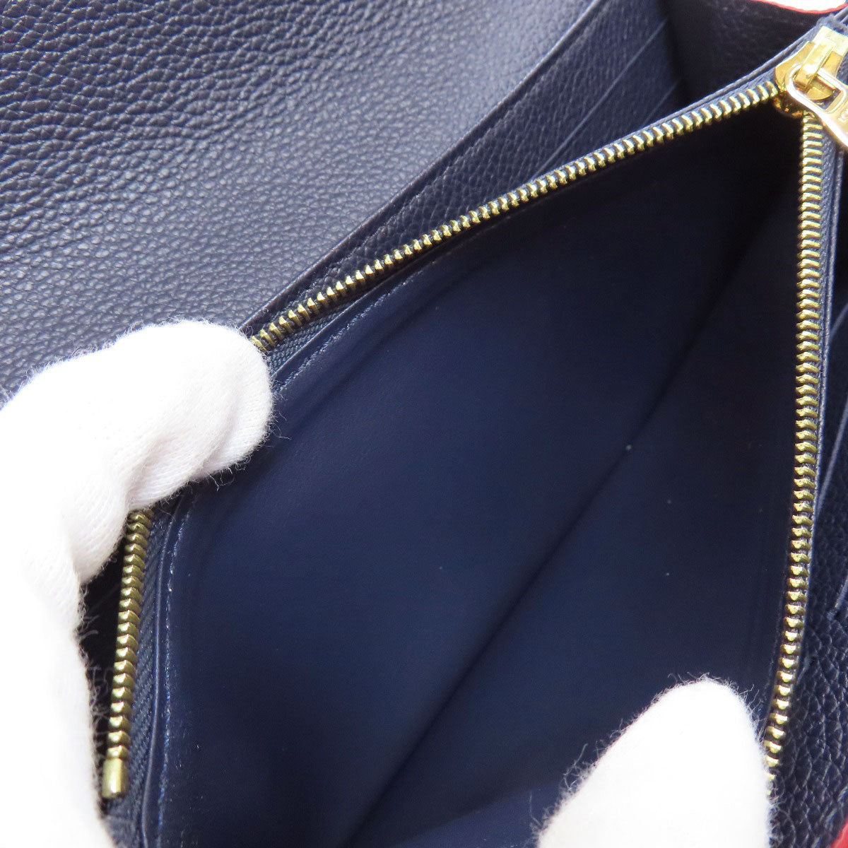 LOUIS VUITTON Long Wallet Purse M62125 Ann Platt Navy Portefeuille Sara Women Used Authentic