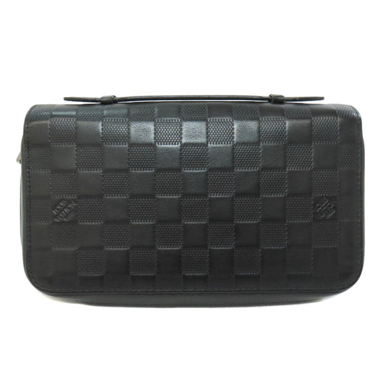LOUIS VUITTON business bag N61254 Damier Anfini black Zippy XL mens Used Authentic