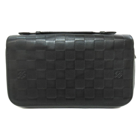 LOUIS VUITTON business bag N61254 Damier Anfini black Zippy XL mens Used Authentic