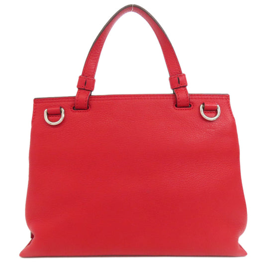 GUCCI Handbag 370831 leather Red Bamboo Daily 2WAY Women Used Authentic