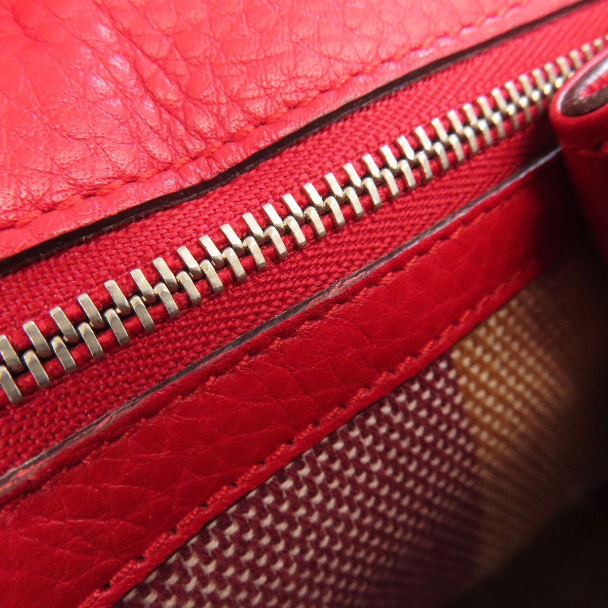 GUCCI Handbag 370831 leather Red Bamboo Daily 2WAY Women Used Authentic