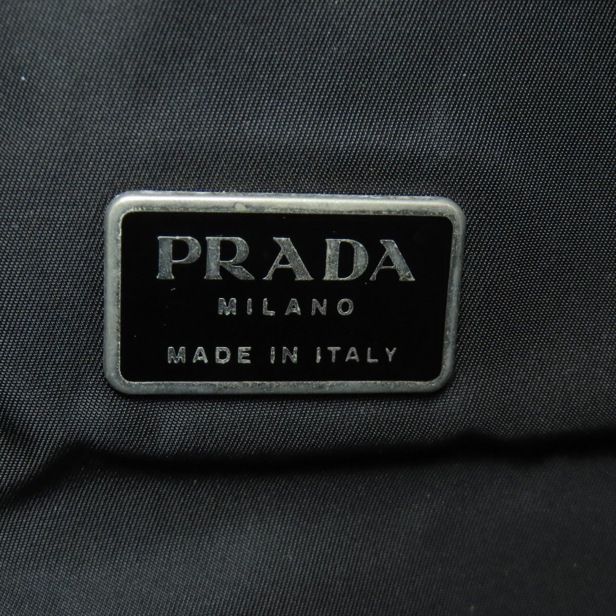 PRADA Backpack Nylon black logoMetal Women Used Authentic