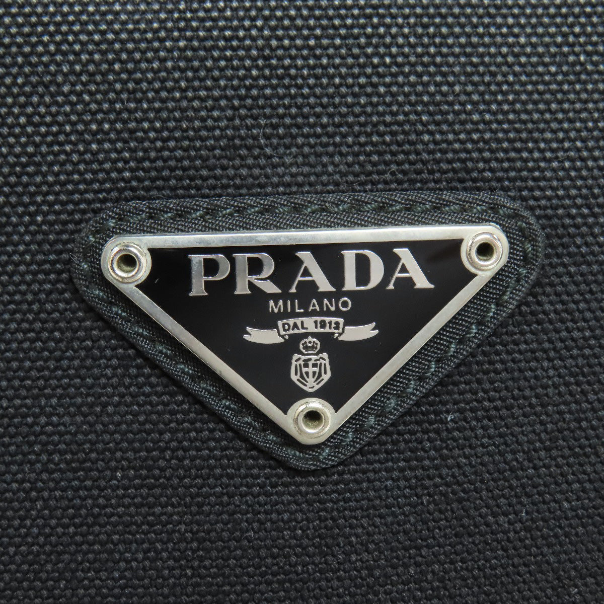PRADA Backpack Nylon black logoMetal Women Used Authentic
