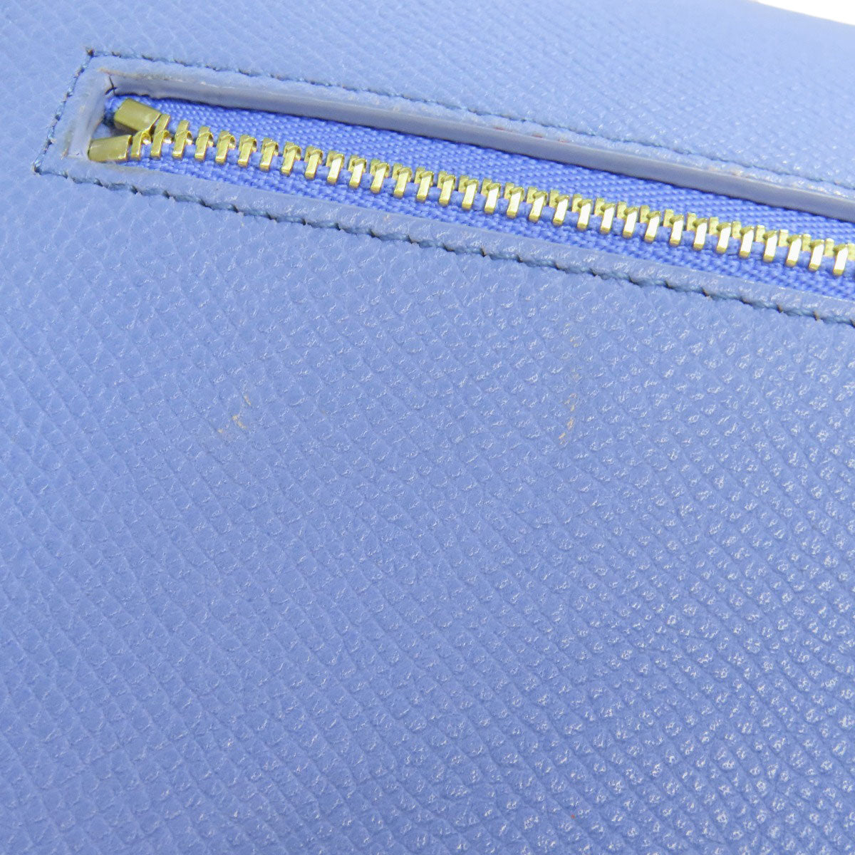 CELINE Shoulder Bag Calfskin Light blue logo Women Used Authentic