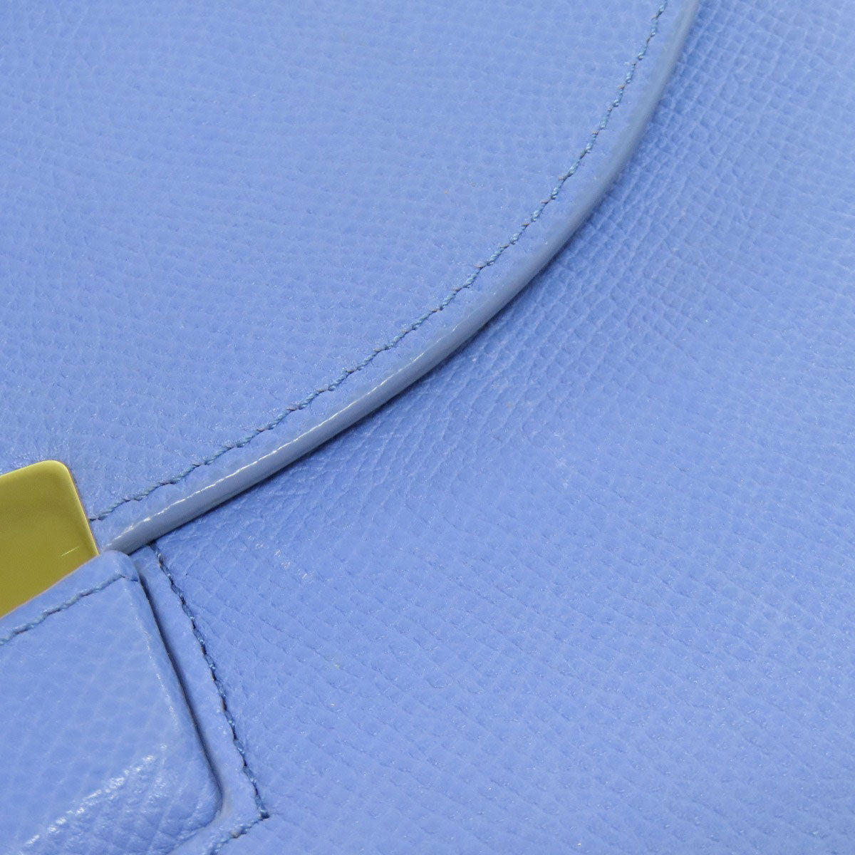 CELINE Shoulder Bag Calfskin Light blue logo Women Used Authentic