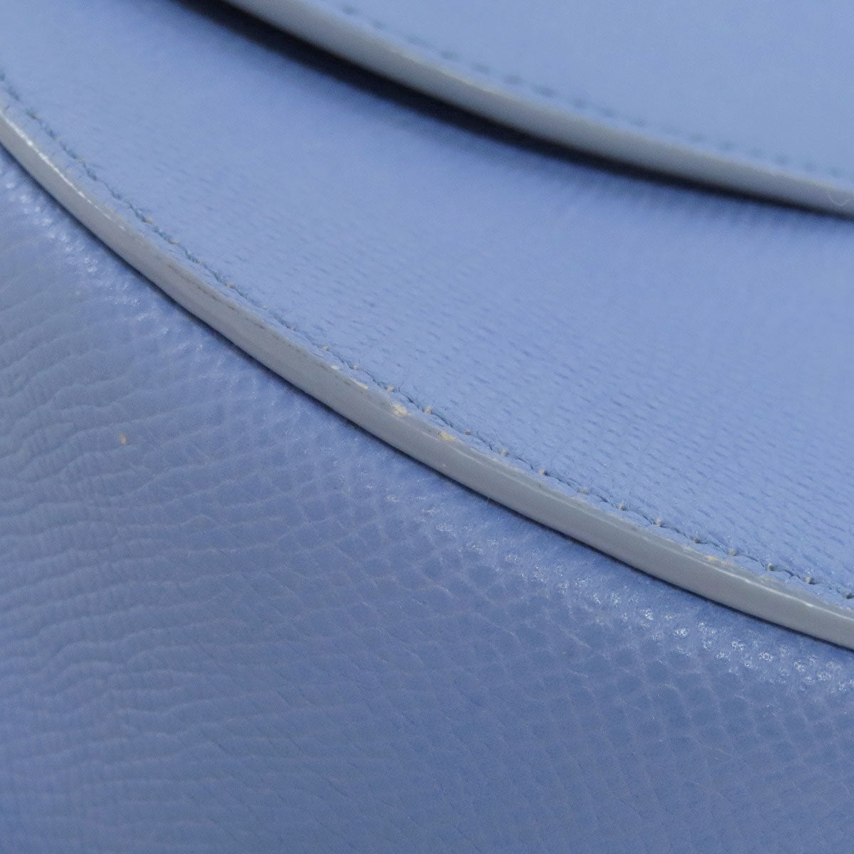 CELINE Shoulder Bag Calfskin Light blue logo Women Used Authentic