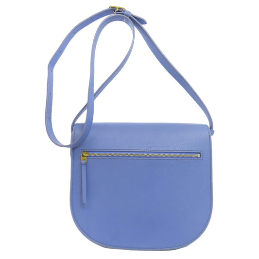 CELINE Shoulder Bag Calfskin Light blue logo Women Used Authentic