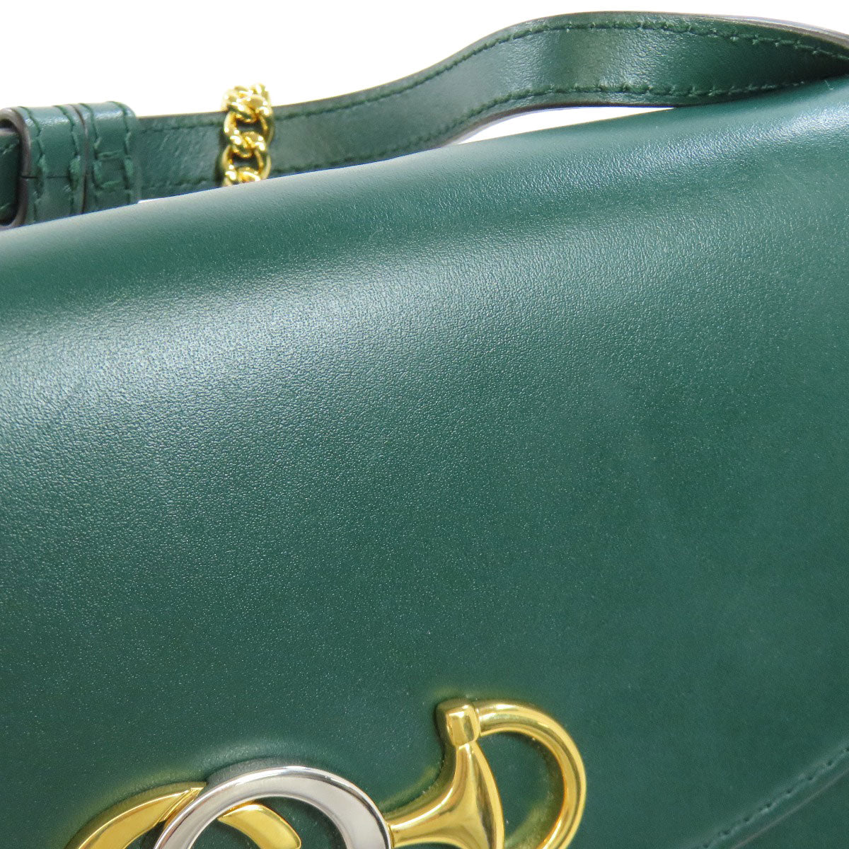 GUCCI Handbag 572375 Calfskin green Zumi ChainShoulder Women Used Authentic