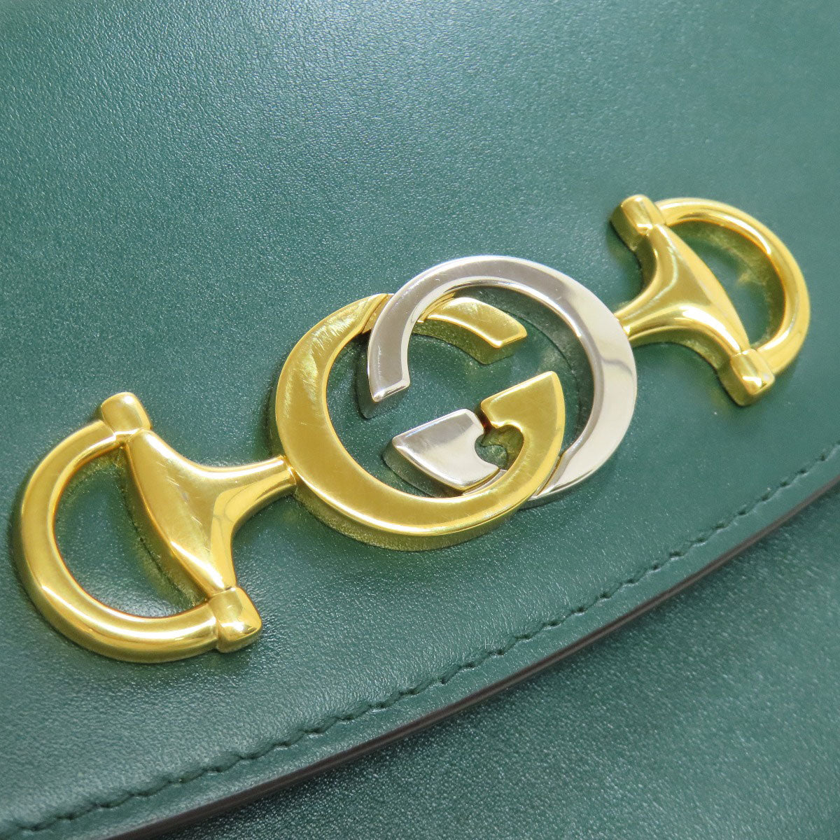 GUCCI Handbag 572375 Calfskin green Zumi ChainShoulder Women Used Authentic
