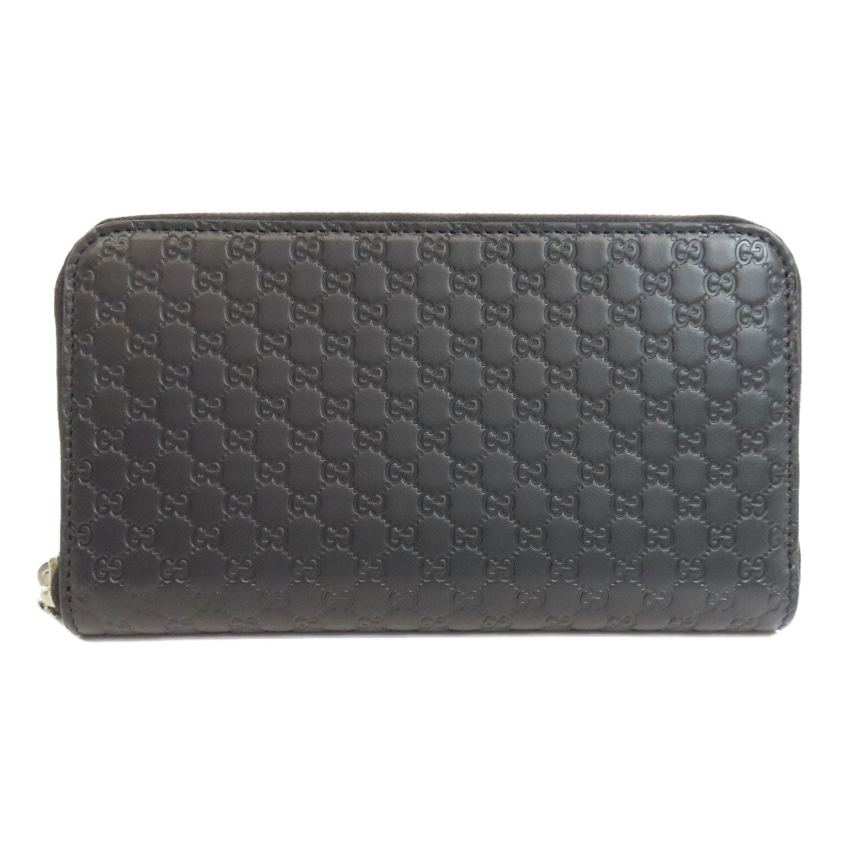 GUCCI Long Wallet Purse 544473 leather black Outlet GG Signature Micro Shima mens(Unisex) Used Authentic