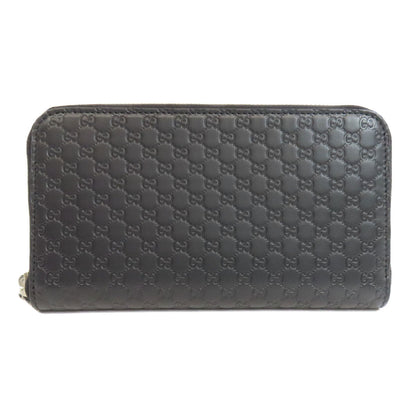 GUCCI Long Wallet Purse 544473 leather black Outlet GG Signature Micro Shima mens(Unisex) Used Authentic