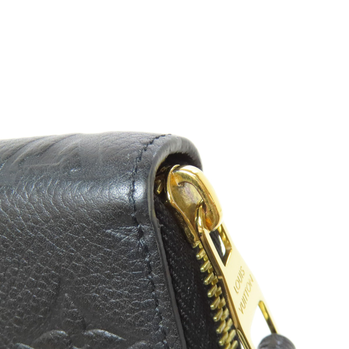 LOUIS VUITTON Long Wallet Purse M61864 Ann Platt black Zippy wallet Women(Unisex) Used Authentic