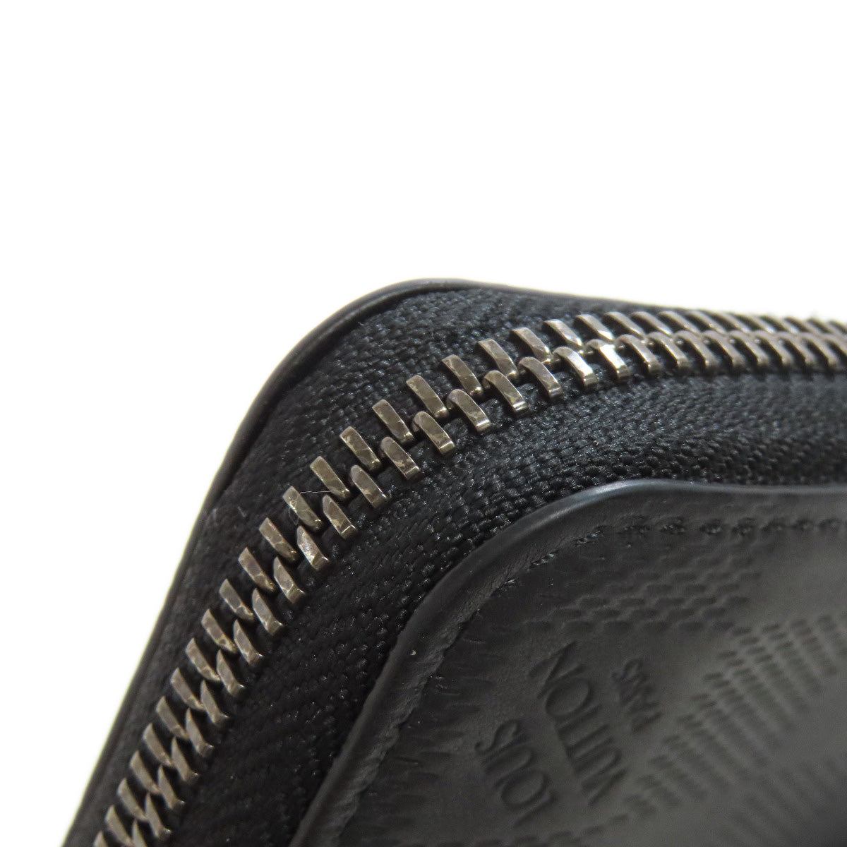 LOUIS VUITTON Long Wallet Purse N63548 Damier Anfini black Zippy wallet  Vertical mens Used Authentic