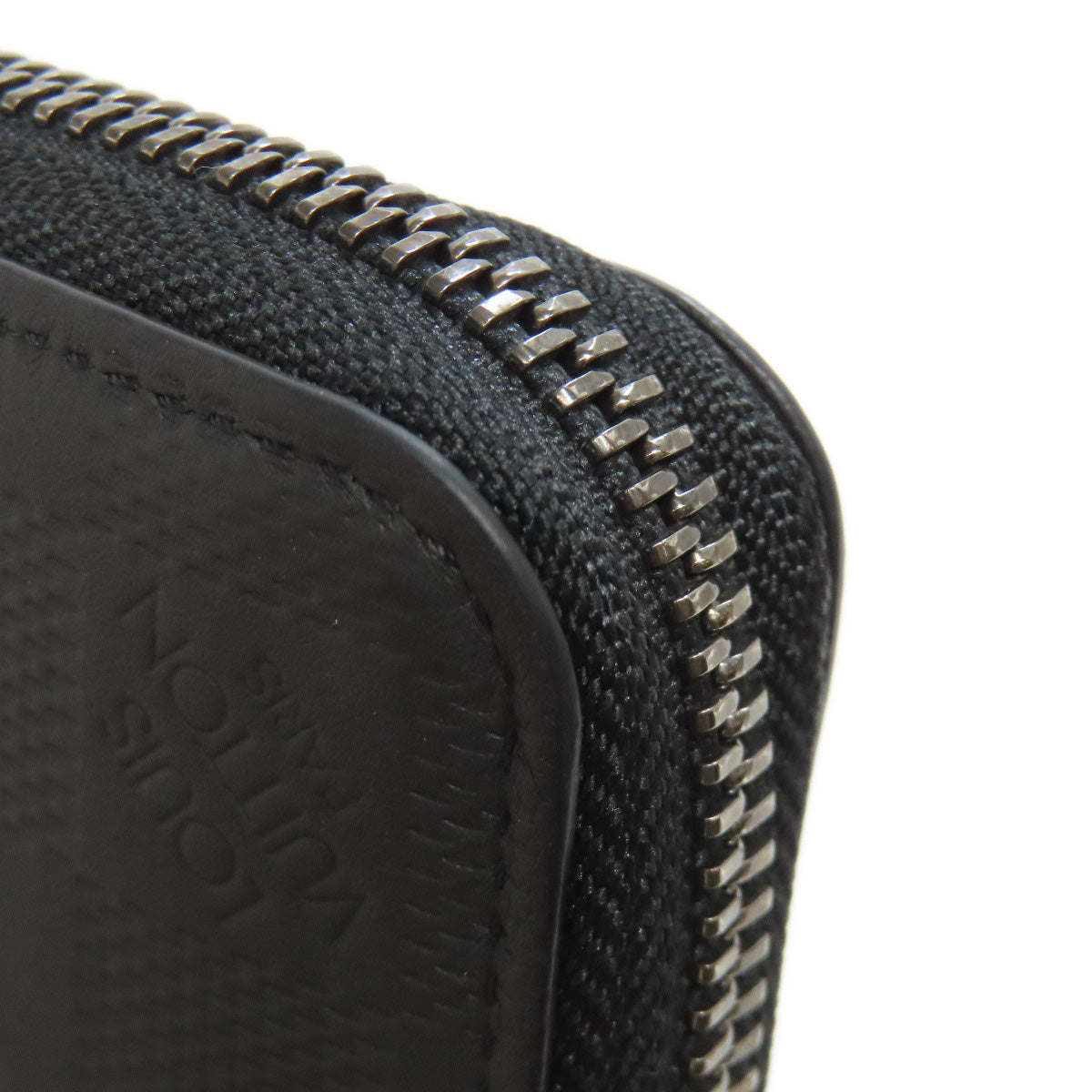 LOUIS VUITTON Long Wallet Purse N63548 Damier Anfini black Zippy wallet  Vertical mens Used Authentic