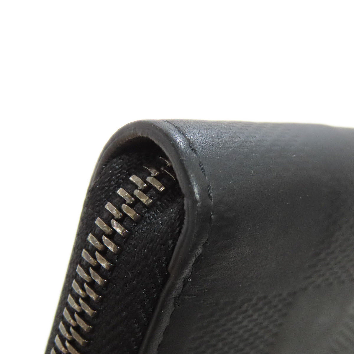 LOUIS VUITTON Long Wallet Purse N63548 Damier Anfini black Zippy wallet  Vertical mens Used Authentic