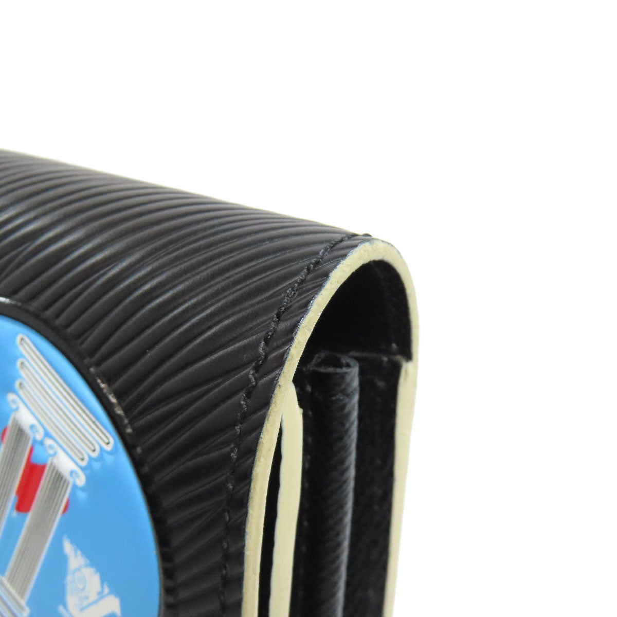 LOUIS VUITTON Long Wallet Purse M62008 Epi black Portefeuille Twist Sticker Women Used Authentic