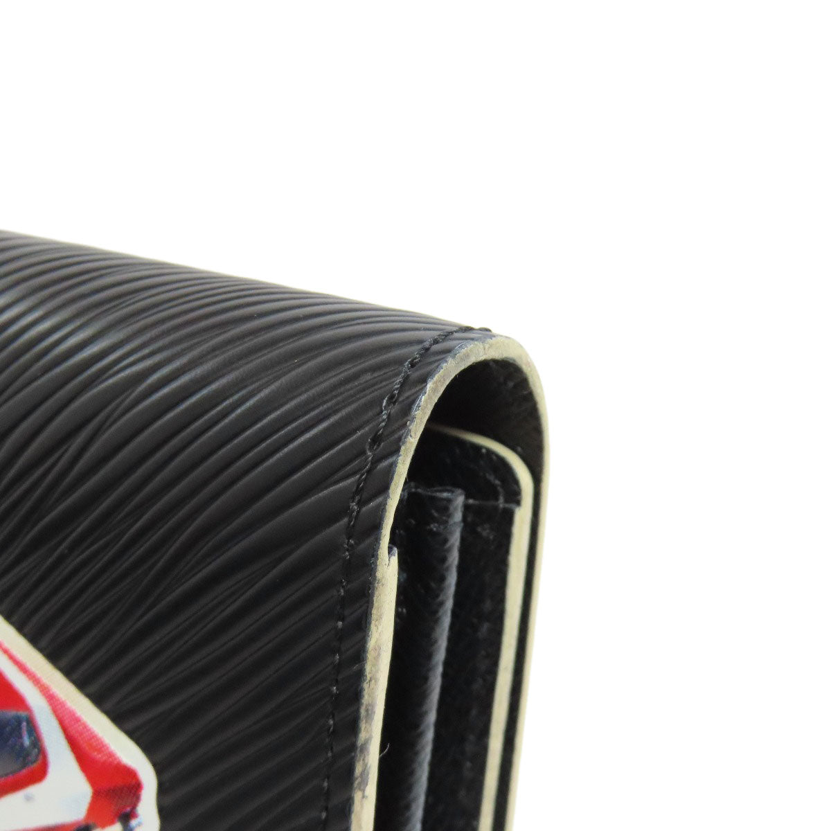 LOUIS VUITTON Long Wallet Purse M62008 Epi black Portefeuille Twist Sticker Women Used Authentic