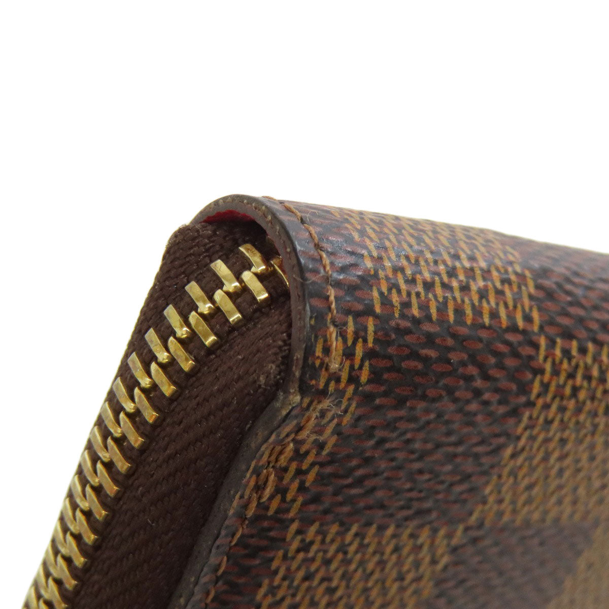 LOUIS VUITTON Long Wallet Purse N60534 Damier canvas Brown Portefeuille Clemence Women(Unisex) Used Authentic