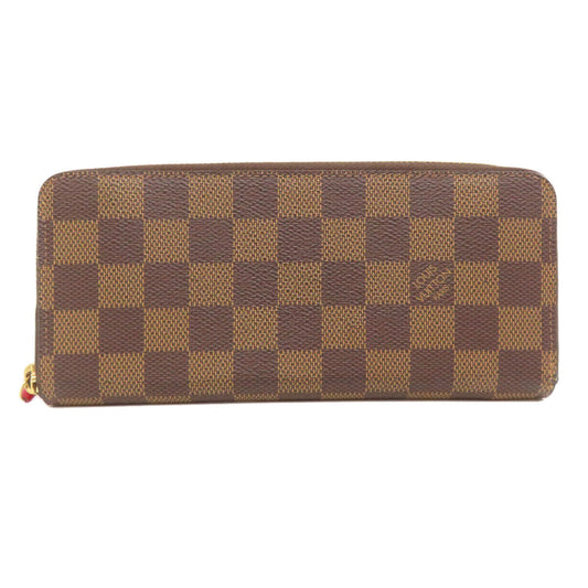 LOUIS VUITTON Long Wallet Purse N60534 Damier canvas Brown Portefeuille Clemence Women(Unisex) Used Authentic