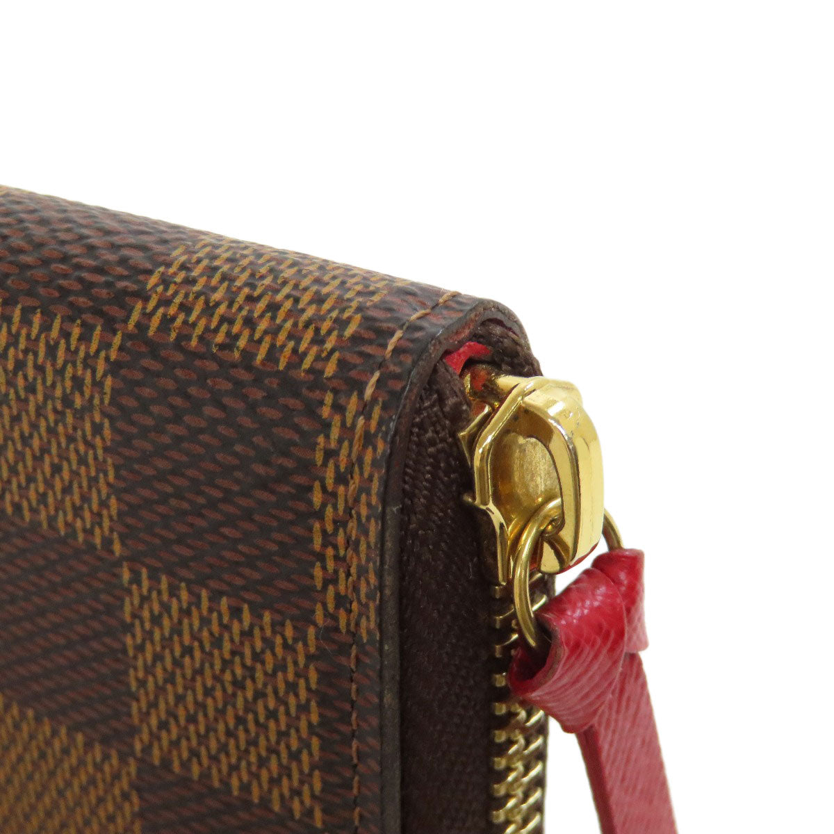 LOUIS VUITTON Long Wallet Purse N60534 Damier canvas Brown Portefeuille Clemence Women(Unisex) Used Authentic