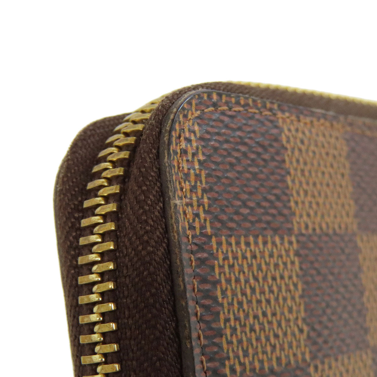 LOUIS VUITTON Long Wallet Purse N60534 Damier canvas Brown Portefeuille Clemence Women(Unisex) Used Authentic