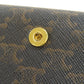 CELINE Bifold Wallet PVC Brown Tri-fold Wallet Macadam Women Used Authentic