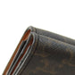 CELINE Bifold Wallet PVC Brown Tri-fold Wallet Macadam Women Used Authentic