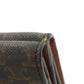 CELINE Bifold Wallet PVC Brown Tri-fold Wallet Macadam Women Used Authentic