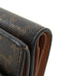 CELINE Bifold Wallet PVC Brown Tri-fold Wallet Macadam Women Used Authentic