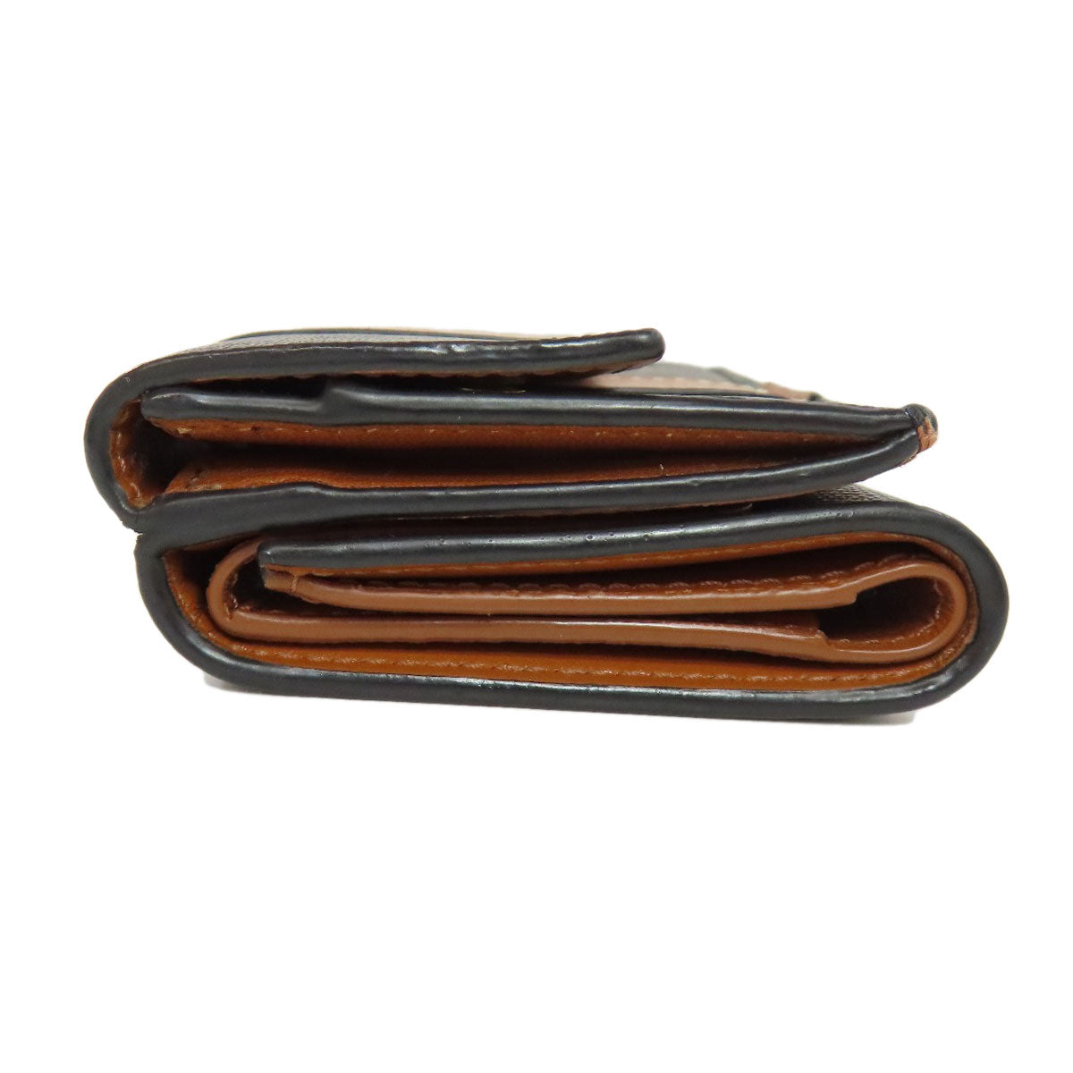 CELINE Bifold Wallet PVC Brown Tri-fold Wallet Macadam Women Used Authentic