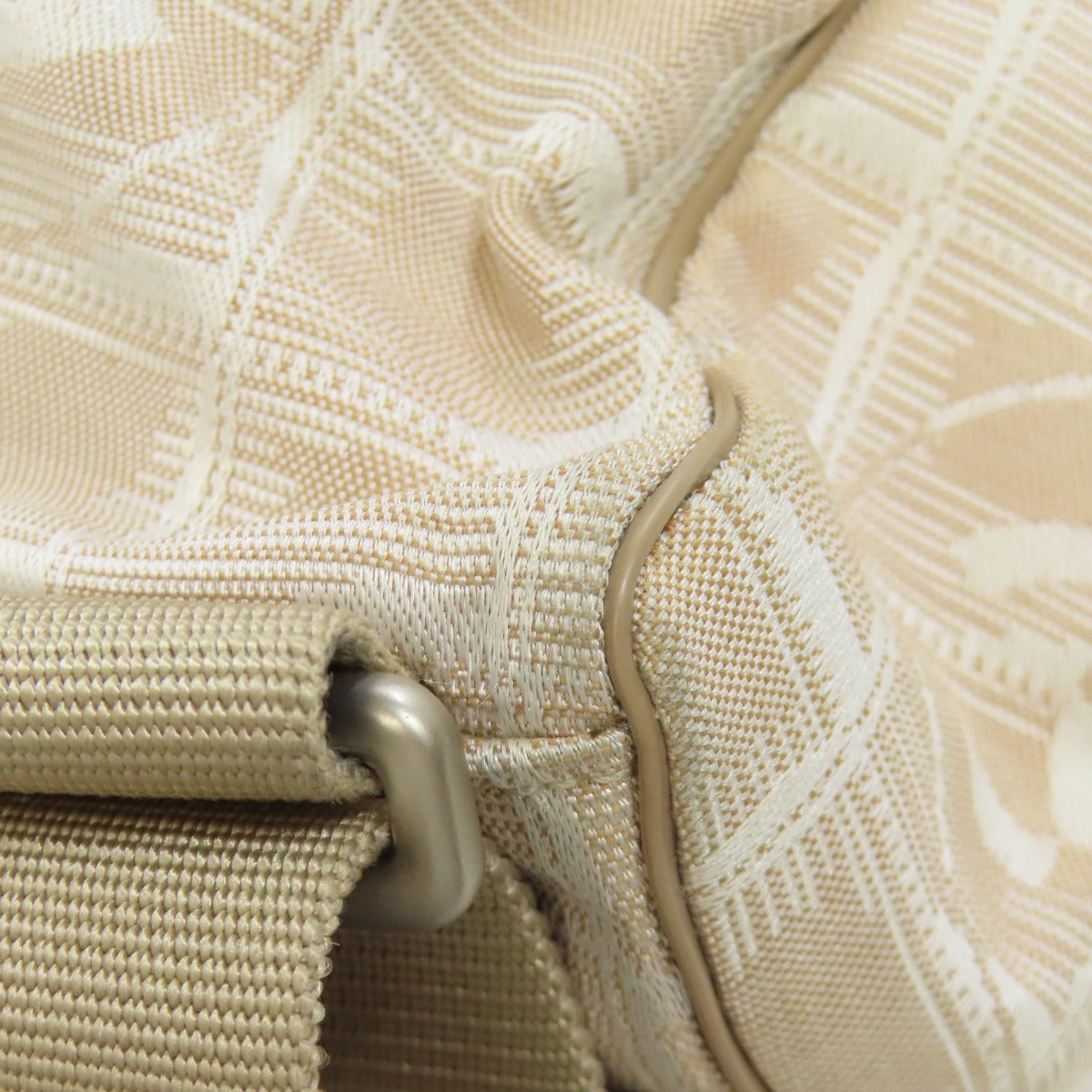 CHANEL Backpack Nylon jacquard beige New travel line