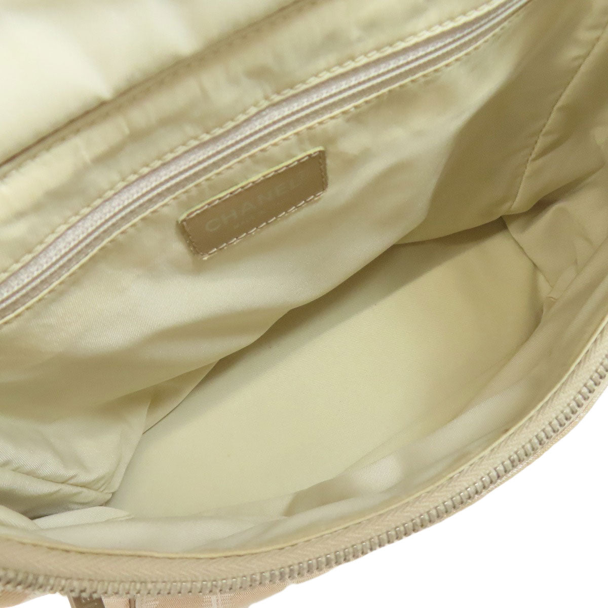 CHANEL Backpack Nylon jacquard beige New travel line
