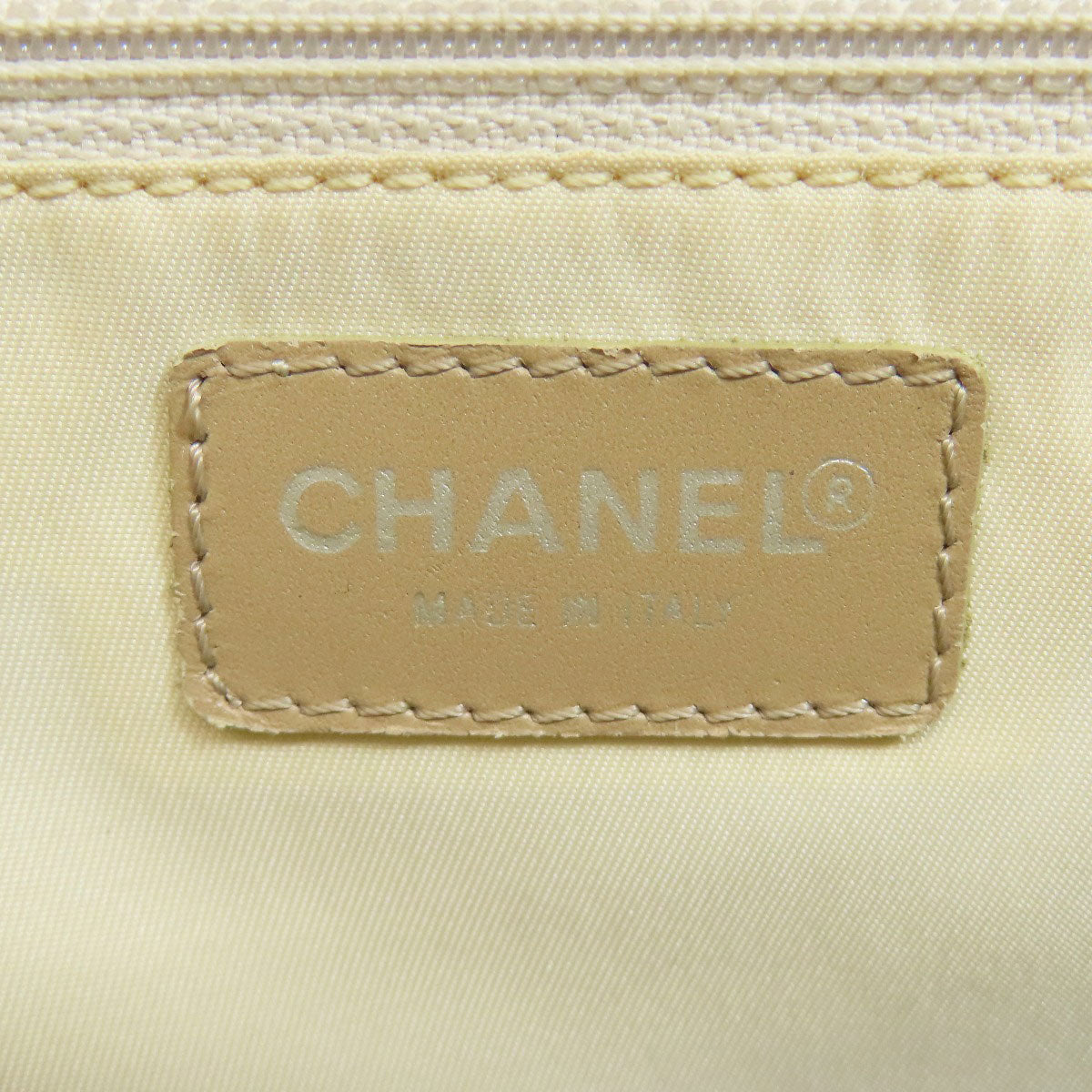 CHANEL Backpack Nylon jacquard beige New travel line
