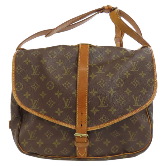 LOUIS VUITTON Shoulder Bag M42254 Monogram canvas Brown Saumur Women Used Authentic