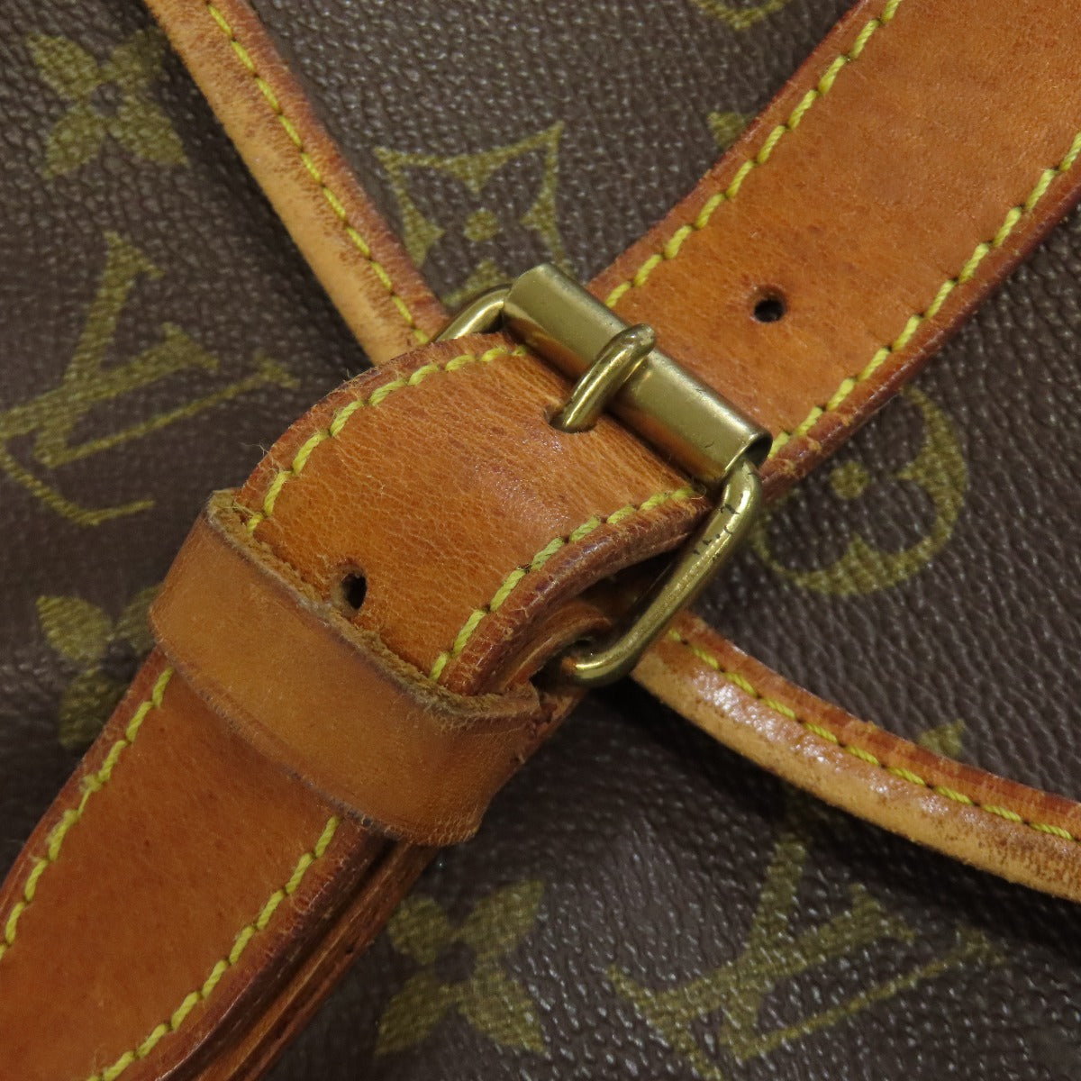 LOUIS VUITTON Shoulder Bag M42254 Monogram canvas Brown Saumur Women Used Authentic