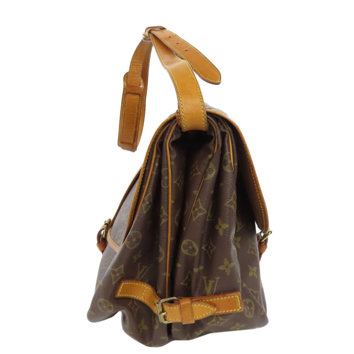 LOUIS VUITTON Shoulder Bag M42254 Monogram canvas Brown Saumur Women Used Authentic