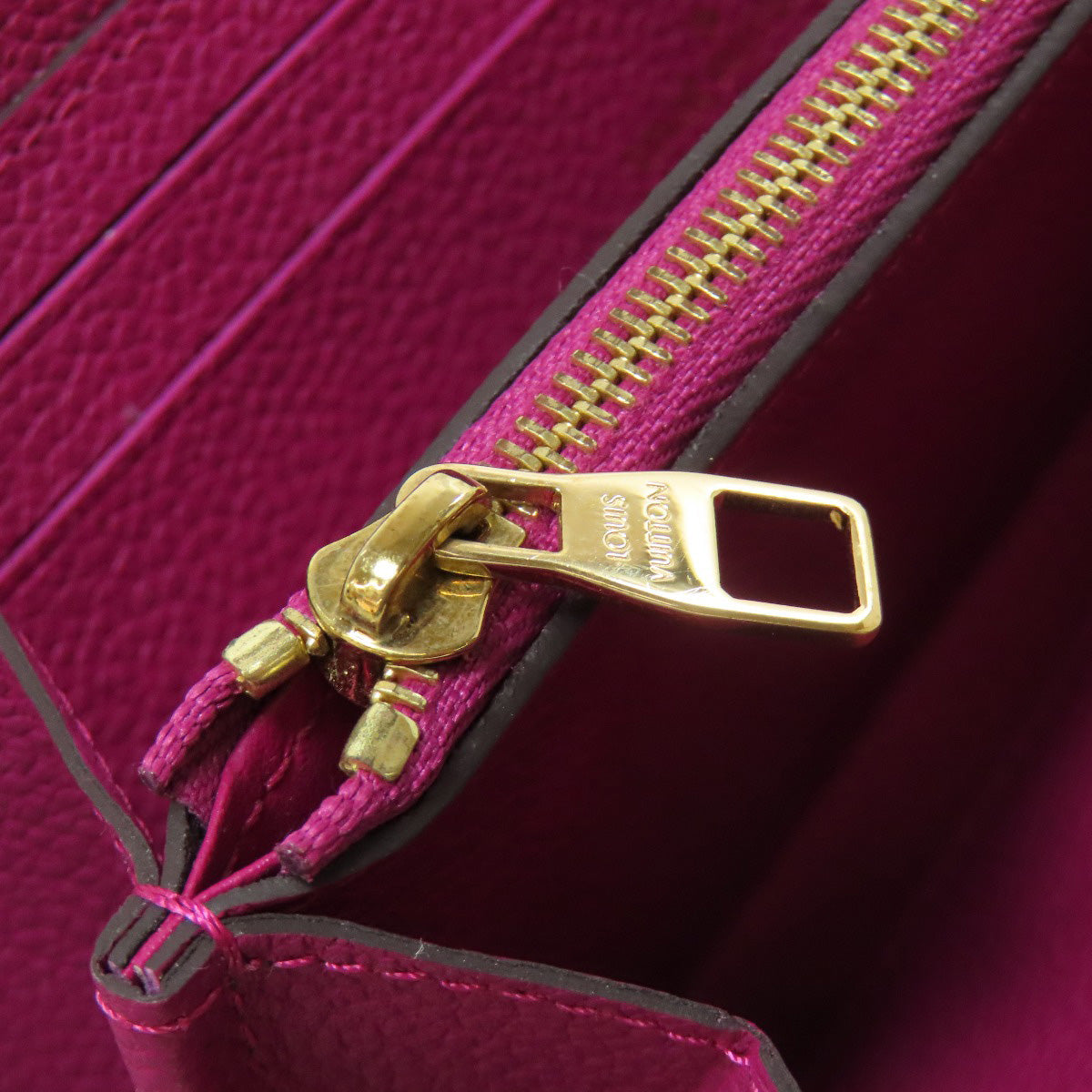 LOUIS VUITTON Long Wallet Purse M61701 Ann Platt purple Portefeuille Clemence Women Used Authentic