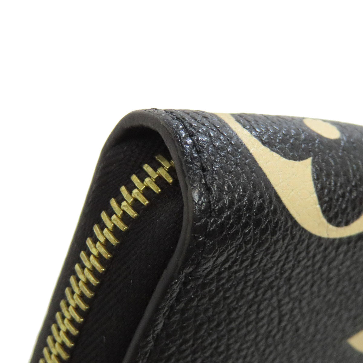 LOUIS VUITTON Long Wallet Purse M80481 Ann Platt black Zippy wallet bicolor Women(Unisex) Used Authentic