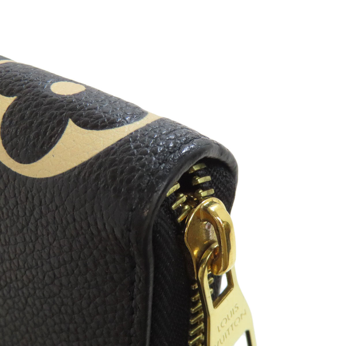 LOUIS VUITTON Long Wallet Purse M80481 Ann Platt black Zippy wallet bicolor Women(Unisex) Used Authentic