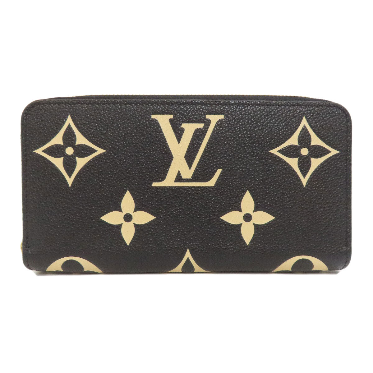 LOUIS VUITTON Long Wallet Purse M80481 Ann Platt black Zippy wallet bicolor Women(Unisex) Used Authentic