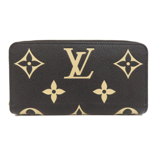 LOUIS VUITTON Long Wallet Purse M80481 Ann Platt black Zippy wallet bicolor Women(Unisex) Used Authentic