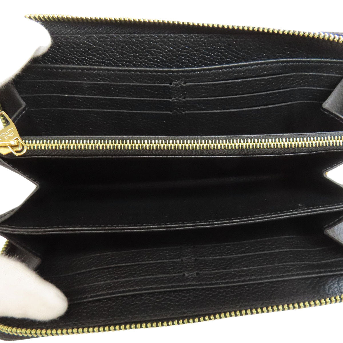 LOUIS VUITTON Long Wallet Purse M80481 Ann Platt black Zippy wallet bicolor Women(Unisex) Used Authentic
