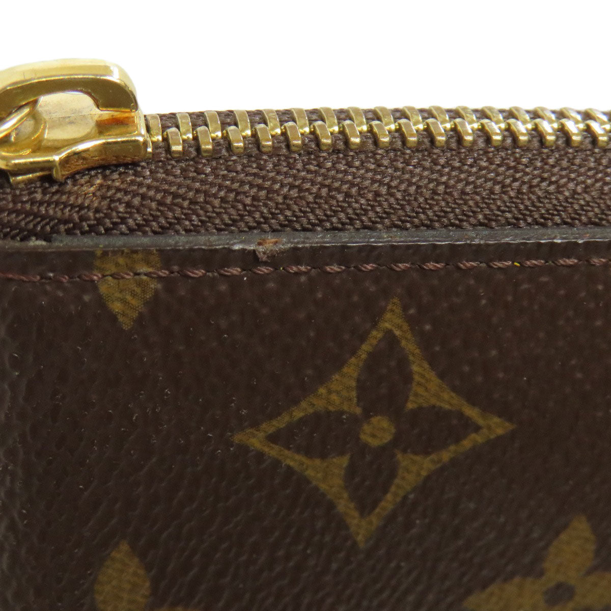 LOUIS VUITTON Long Wallet Purse M60744 Monogram canvas Brown Portefeuille Clemence mens(Unisex) Used Authentic