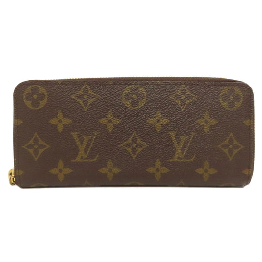 LOUIS VUITTON Long Wallet Purse M60744 Monogram canvas Brown Portefeuille Clemence mens(Unisex) Used Authentic
